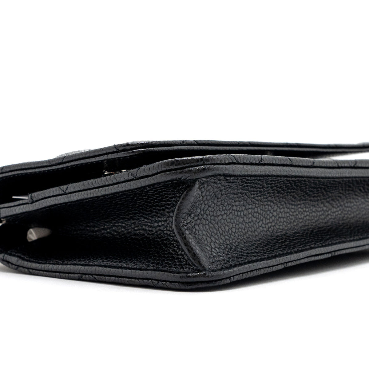 CHANEL CLASSIC WALLET ON CHAIN CAVIAR BLACK SHW (MICROCHIP)