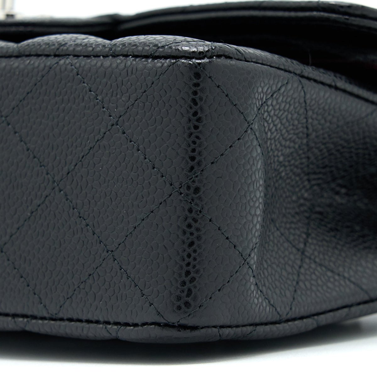 CHANEL SMALL CLASSIC DOUBLE FLAP BAG CAVIAR BLACK SHW (MICROCHIP)