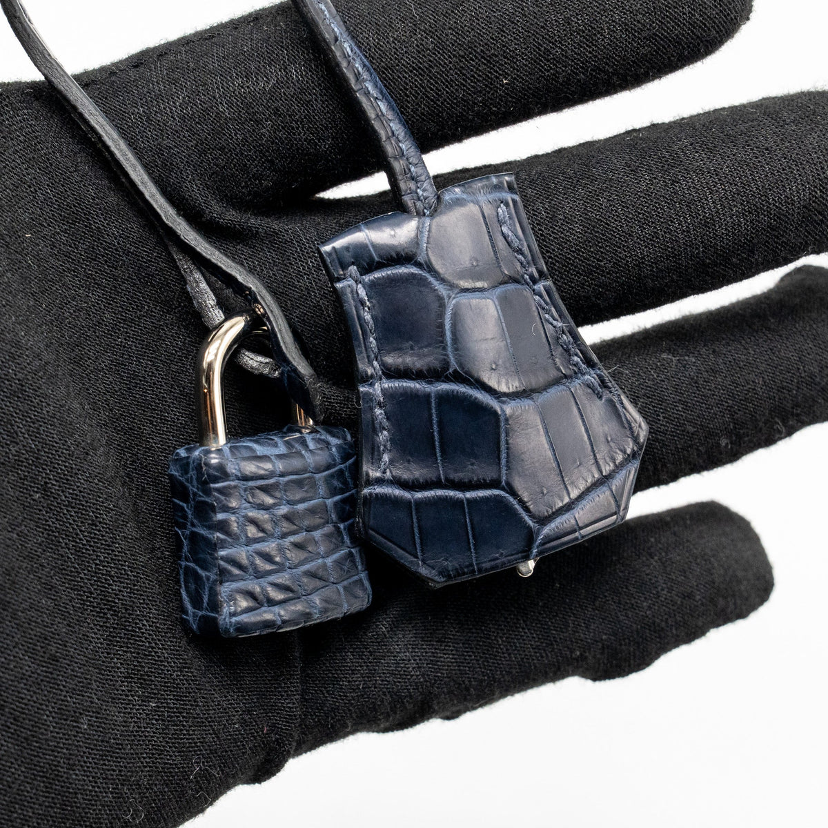 Hermes Kelly 25 crocodile niloticus Matt blue marine SHW