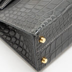 Hermes mini kelly II alligator mississippiensis matt 88 graphite GHW
