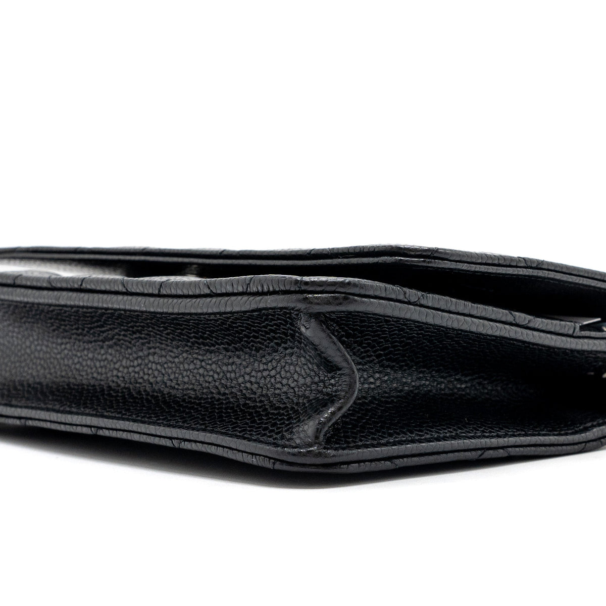 CHANEL CLASSIC WALLET ON CHAIN CAVIAR BLACK SHW (MICROCHIP)