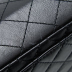 CHANEL SMALL 2.55 REISSUE FLAP BAG AGED CALFSKIN BLACK BRUSHED GHW (MICROCHIP)