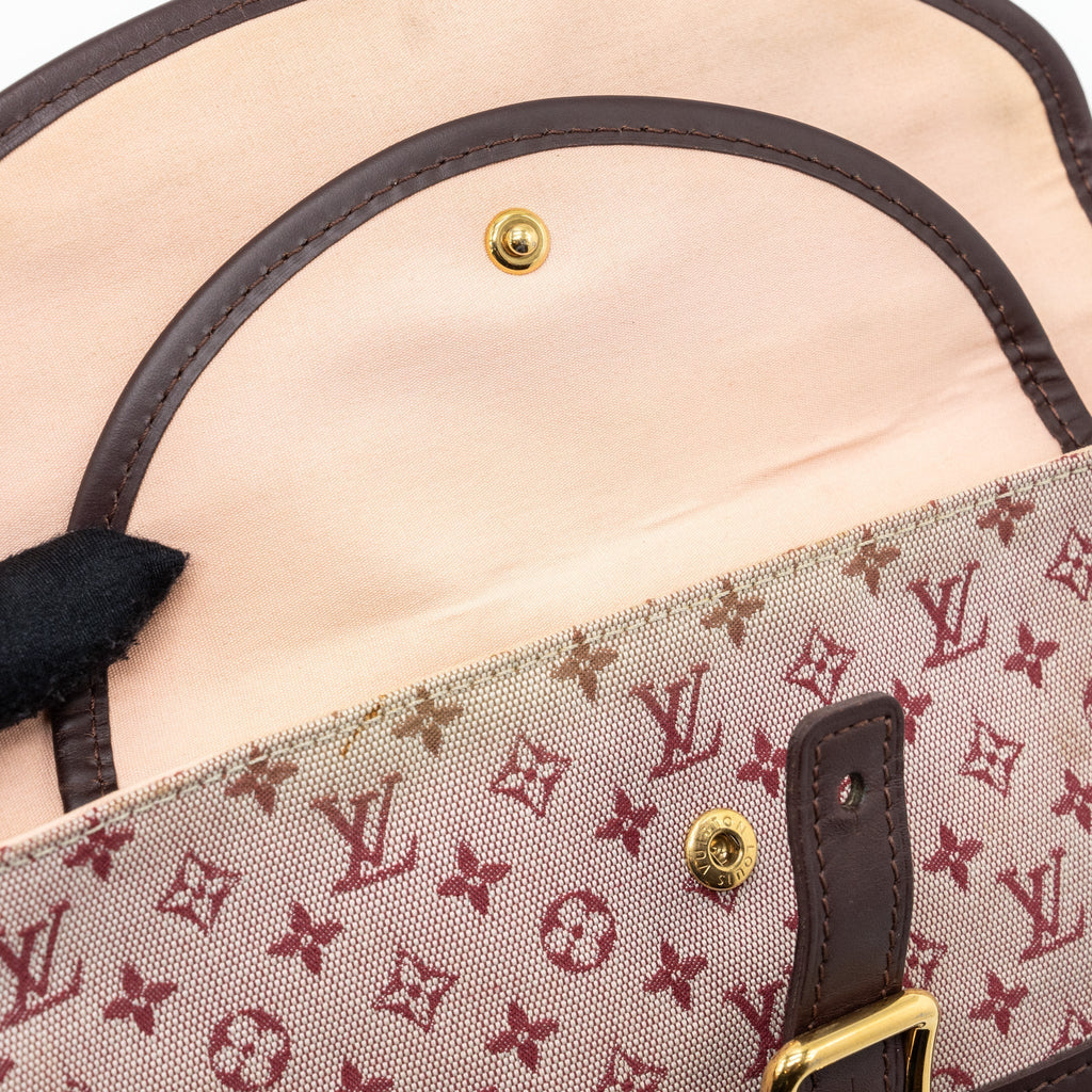 LOUIS VUITTON VINTAGE FLAP SHOULDER BAG FABRIC / LEATHER DARK PINK GHW