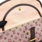 LOUIS VUITTON VINTAGE FLAP SHOULDER BAG FABRIC / LEATHER DARK PINK GHW