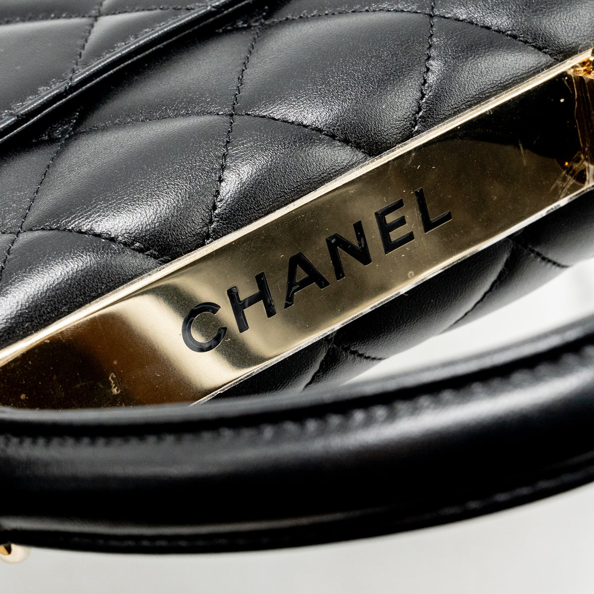 Chanel Top Handle Trendy CC Flap Bag Lambskin Black LGHW (Microchip)