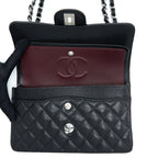 CHANEL SMALL CLASSIC DOUBLE FLAP BAG CAVIAR BLACK SHW (MICROCHIP)
