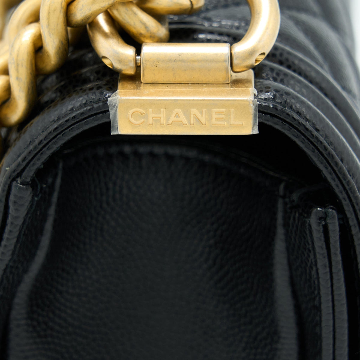 CHANEL SMALL BOY BAG CAVIAR BLACK GHW