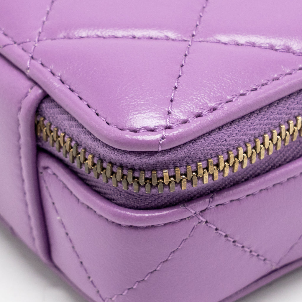 Chanel 22S CC Clutch with Chain Lambskin Purple GHW