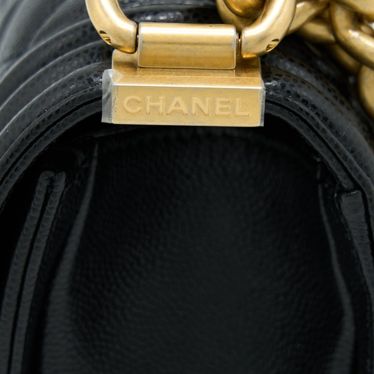 CHANEL SMALL BOY BAG CAVIAR BLACK GHW