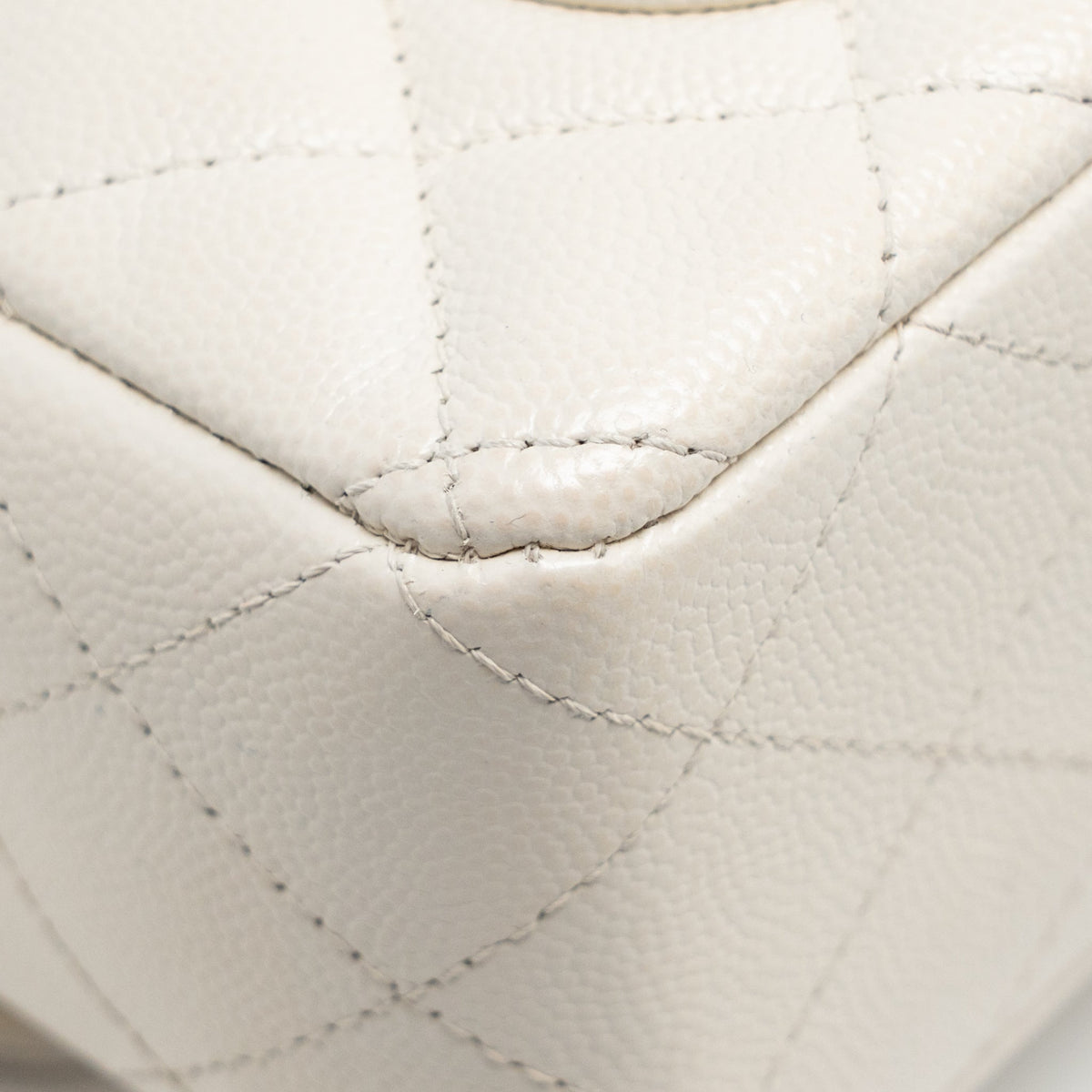 CHANEL MINI RECTANGULAR FLAP BAG CAVIAR WHITE LGHW