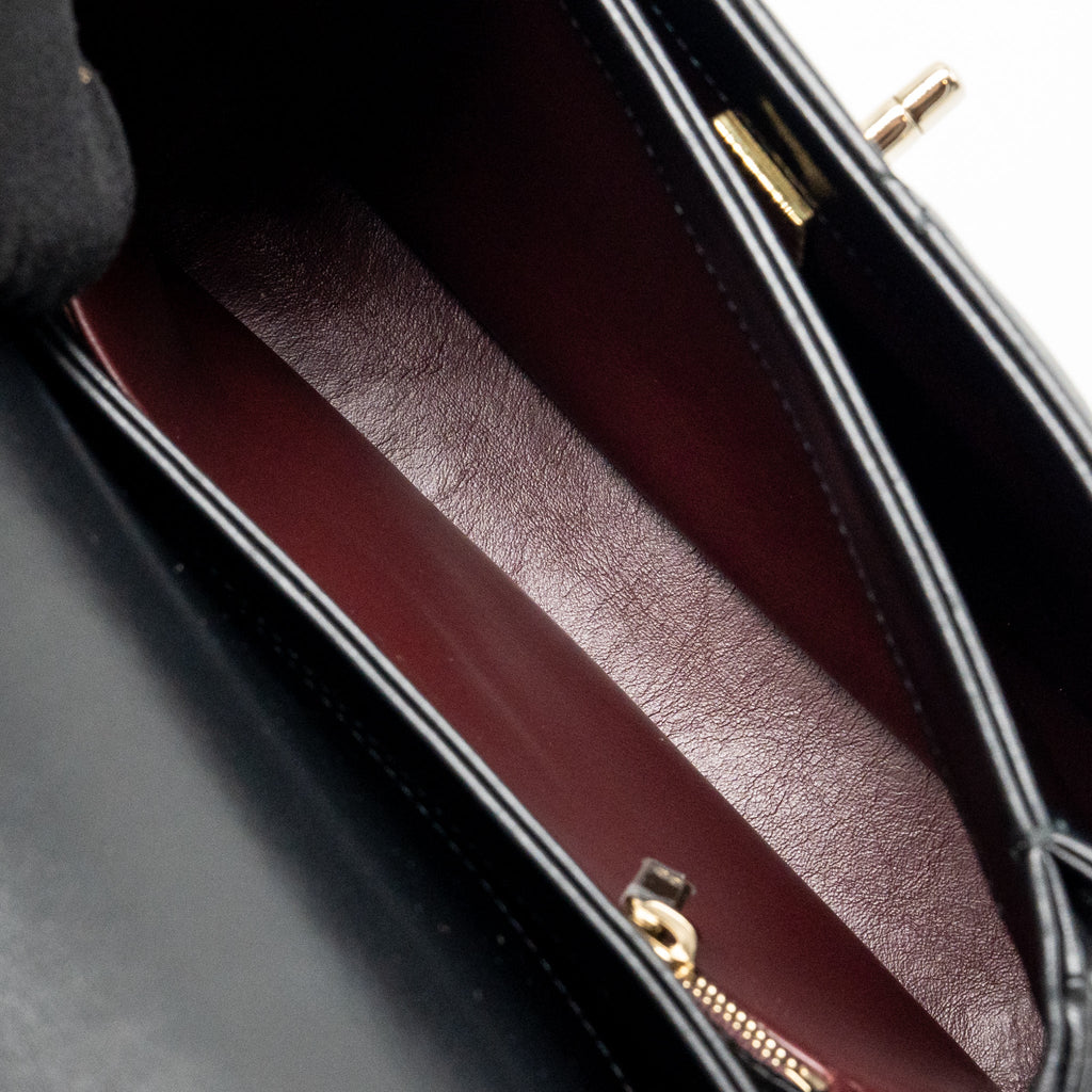 Chanel Top Handle Trendy CC Flap Bag Lambskin Black LGHW (Microchip)