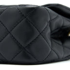 CHANEL PEARL CRUSH MINI RECTANGULAR LAMBSKIN BLACK BRUSHED GHW (MICROCHIP)
