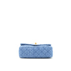 CHANEL 21K PEARL CRUSH MINI RECTANGULAR FLAP BAG DENIM GHW (MICROCHIP)