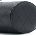 CHANEL ROUND VANITY CASE WITH CHAIN LAMBSKIN BLACK LGHW