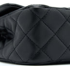 CHANEL PEARL CRUSH MINI RECTANGULAR LAMBSKIN BLACK BRUSHED GHW (MICROCHIP)