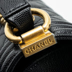 CHANEL MEDIUM CLASSIC BOY BAG CAVIAR BLACK GHW