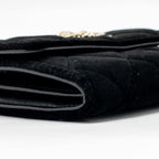 Chanel Crystal CC Card Holder Velvet Black LGHW