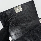 CHANEL MEDIUM CHEVRON BOY BAG LIMITED EDITION CALFSKIN BLACK SHW