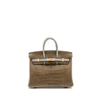 Hermes Birkin 25 Special Order Alligator Mississippiensis Matt Kraft/Gris Perle RGHW