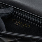 CHANEL 22P LION CHARM TOP HANDLE MINI RECTANGULAR FLAP BAG LAMBSKIN BLACK LGHW (MICROCHIP)