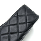 CHANEL PEARL CRUSH MINI RECTANGULAR LAMBSKIN BLACK BRUSHED GHW (MICROCHIP)