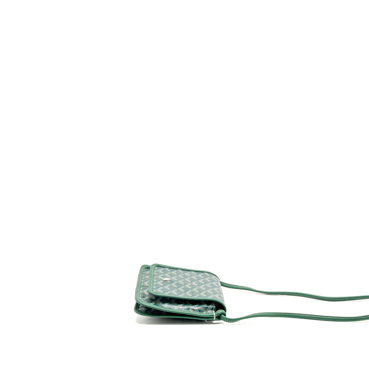 Goyard Plumet pouch wallet canvas / calfskin green SHW