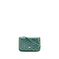 Goyard Plumet pouch wallet canvas / calfskin green SHW