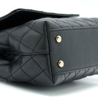 CHANEL SMALL COCO HANDLE CAVIAR BLACK LGHW (MICROCHIP).
