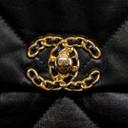 CHANEL MEDIUM 19 BAG GOATSKIN BLACK MULTICOLOUR HARDWARE