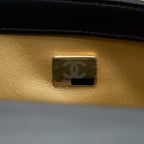 CHANEL PEARL CRUSH MINI RECTANGULAR LAMBSKIN BLACK BRUSHED GHW (MICROCHIP)