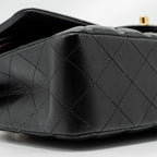 CHANEL MEDIUM CLASSIC DOUBLE FLAP BAG LAMBSKIN BLACK GHW