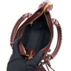 BALENCIAGA MINI EDGED CITY BAG BURGUNDY WITH GHW