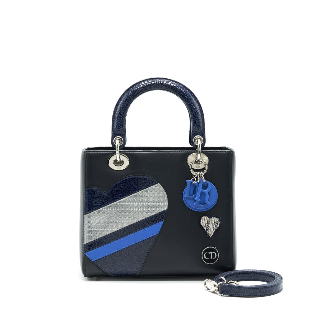 DIOR MEDIUM LADY DIOR BAG LIMITED EDITION BLACK/ BLUE