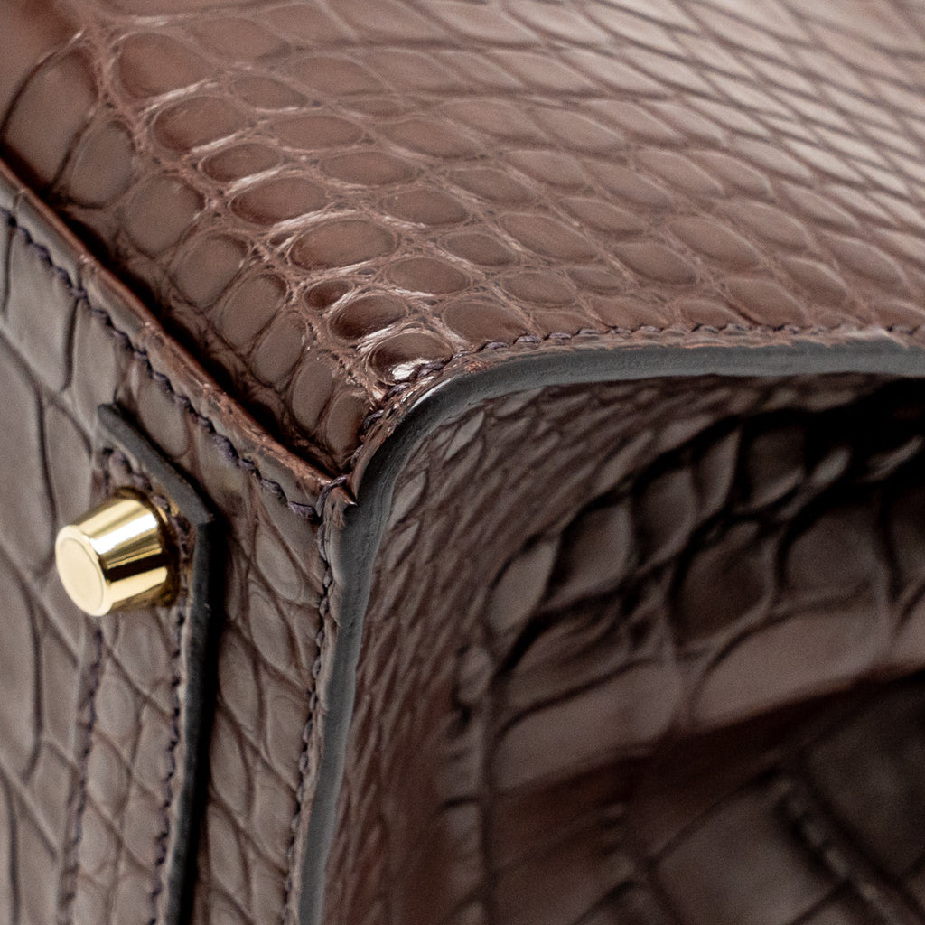 Hermes Birkin 20 Alligator Missippienssis Mat Havane GHW