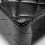 CHANEL MEDIUM CLASSIC DOUBLE FLAP BAG LAMBSKIN BLACK GHW
