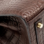 Hermes Birkin 20 Alligator Missippienssis Mat Havane GHW