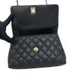CHANEL SMALL COCO HANDLE CAVIAR BLACK LGHW (MICROCHIP).