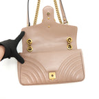 GUCCI MARMONT SMALL DUSTY PINK MATELASSÉ SHOULDER BAG GHW