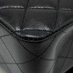 CHANEL MEDIUM CLASSIC DOUBLE FLAP BAG LAMBSKIN BLACK GHW