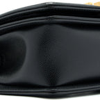 CHANEL SMALL BOY BAG CAVIAR BLACK GHW (MICROCHIP)