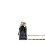 CHANEL 21A GOLD CRUSH FLAP BAG CALFSKIN BLACK GHW (MICROCHIP)