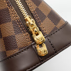 LOUIS VUITTON ALMA BB WITH BRAIDED HANDLES DAMIER EBENE CANVAS GHW