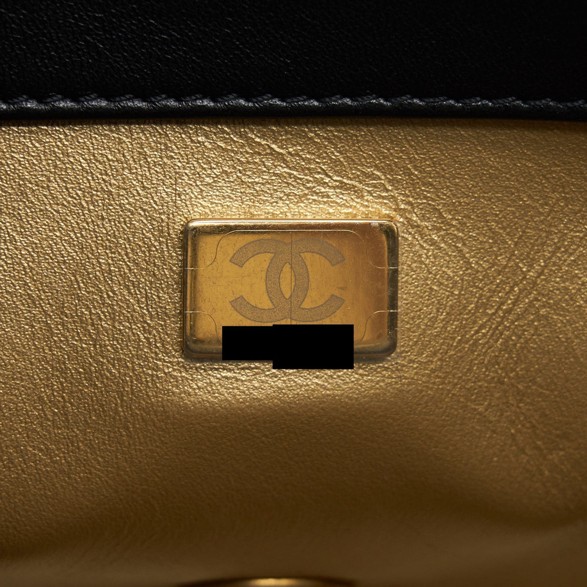 CHANEL PEARL CRUSH MINI SQUARE FLAP BAG LAMBSKIN BLACK GHW (MICROCHIP)