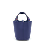Hermes Picotin 18 Lock Bag Epsom Bleu Encre/ Brique/ Noir SHW