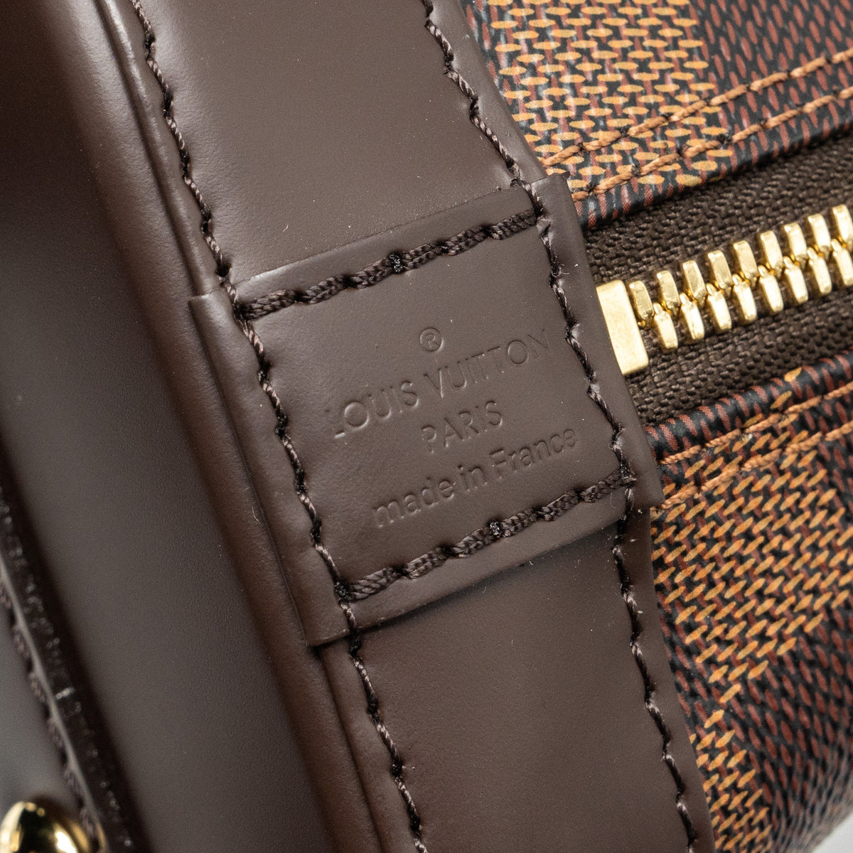 LOUIS VUITTON ALMA BB WITH BRAIDED HANDLES DAMIER EBENE CANVAS GHW