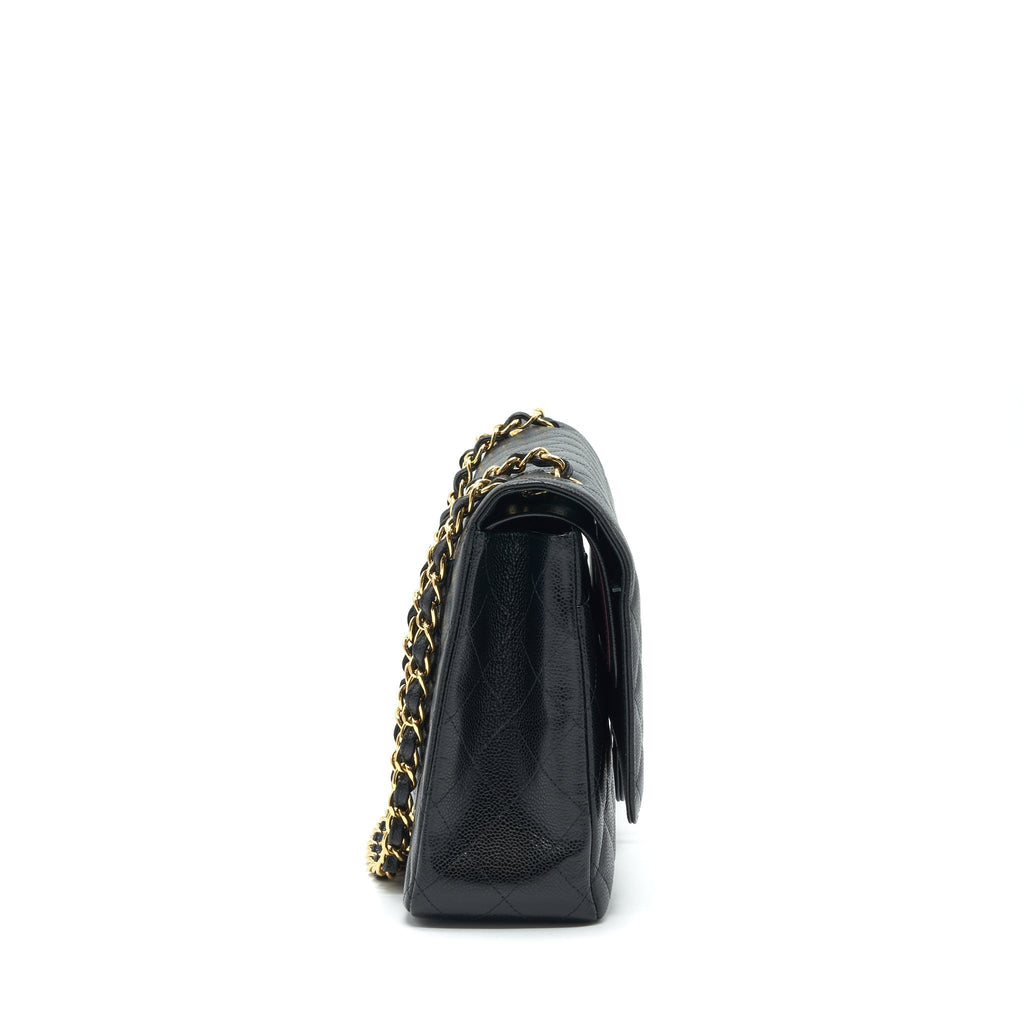 CHANEL MAXI CLASSIC DOUBLE FLAP CAVIAR BLACK GHW SERIAL 20
