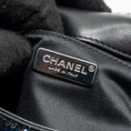 CHANEL SUPER MINI FLAP BAG SEQUIN DARK BLUE / BLACK SHW