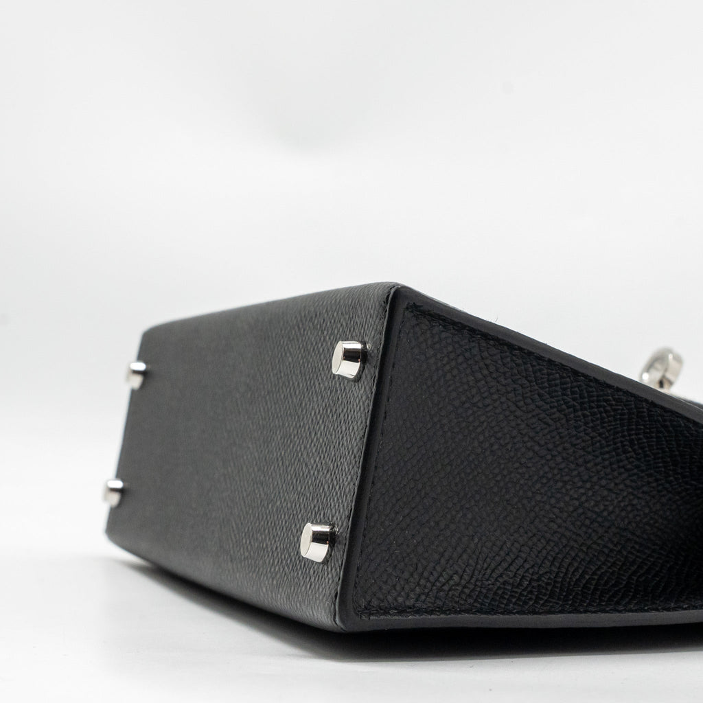 Hermes Mini Kelly II Special Order Epsom Black / Navy SHW