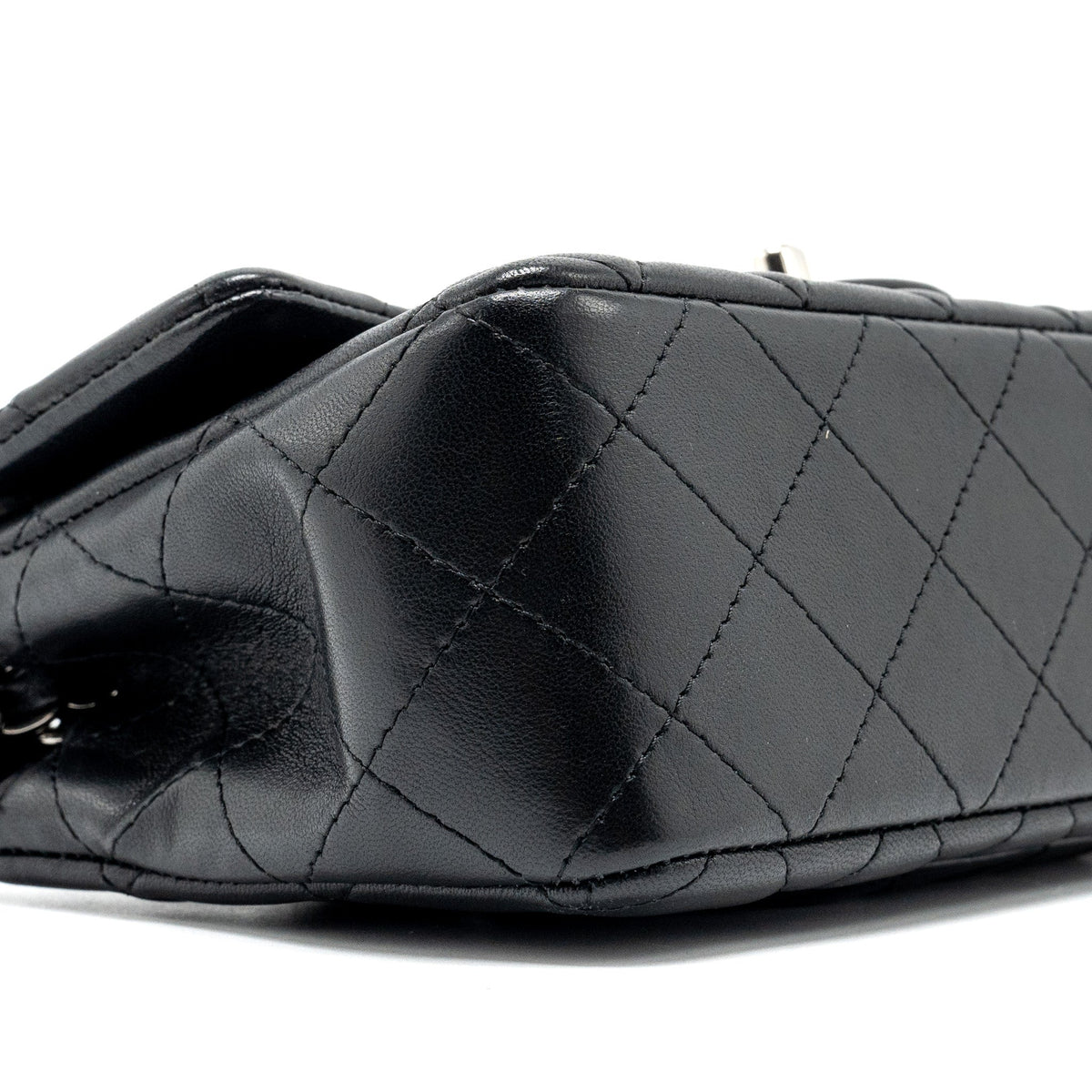 CHANEL MINI RECTANGULAR FLAP BAG LAMBSKIN BLACK SHW