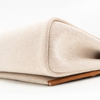 HERMES HERBAG MINI CANVAS/HUNTER LEATHER ECRU-BEIGE/FAUVE GHW